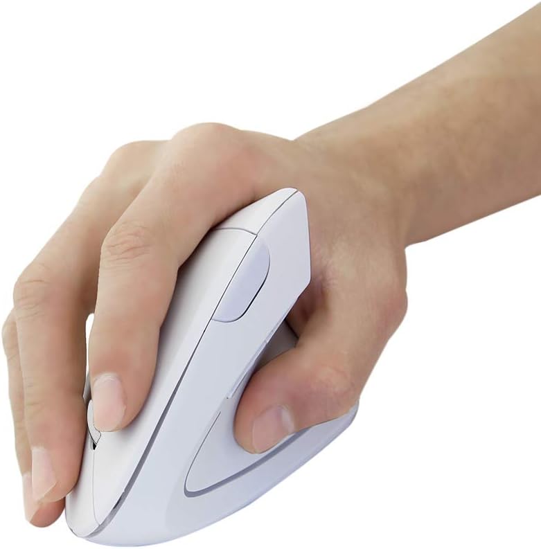 Wireless Mouse Ergonomic Vertical Mouse Ergo High Presion Optical Lightweight Cordless LED Light Cute Wireless Mouse for Laptop Computer Mac Office Girl Boy Adults Gift , 800/1200/1600 DPI, 6 Buttons - Image 6